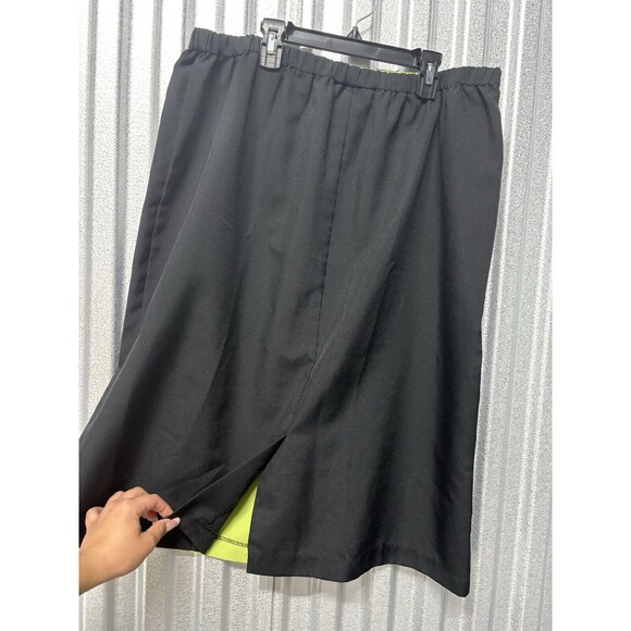 Allison Woods Plus 22W 2-Pc Skirt Set Black Green Accent Button Down Church Work - Picture 9 of 9